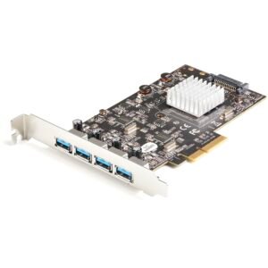 4-Port USB PCIe Card - 10Gbps USB 3.2 Gen 2 Type-A PCI Express Expansion Card with 2 Controllers - 4x USB-A - USB PCIe Add-On Adapter Card