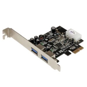 2 Port PCI Express PCIe SuperSpeed (5Gbps) USB 3.0 Card Adapter with UASP - LP4 Power