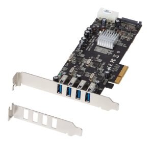4 Port USB 3.0 PCIe Card w/ 4 Dedicated 5Gbps Channels (USB 3.2 Gen 1) - UASP - SATA / LP4 Power - PCI Express Adapter Card