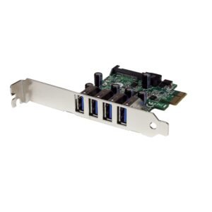 4 Port PCI Express PCIe SuperSpeed USB 3.0 Controller Card Adapter with UASP - 5Gbps - SATA Power - TAA