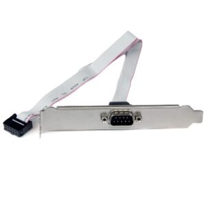 16in (40cm) 9 Pin Serial Male to 10 Pin Motherboard Header Slot Plate