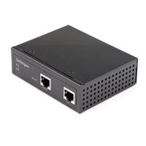 Industrial Gigabit PoE Injector - High Speed/High Power 90W - 802.3bt PoE++ 52V-56VDC DIN Rail UPoE/Ultra Power Over Ethernet Injector