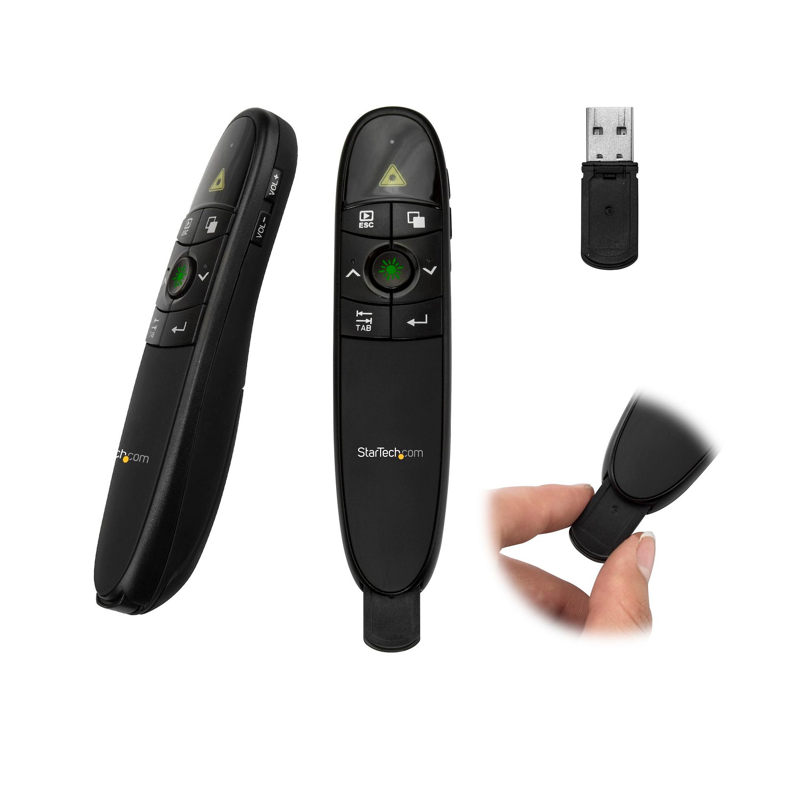 Wireless Presentation Remote with Red Laser Pointer - 90 ft. (27 m) - TAA