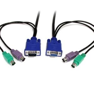 50 ft 3-in-1 Universal Ultra Thin PS/2 KVM Switch Cable