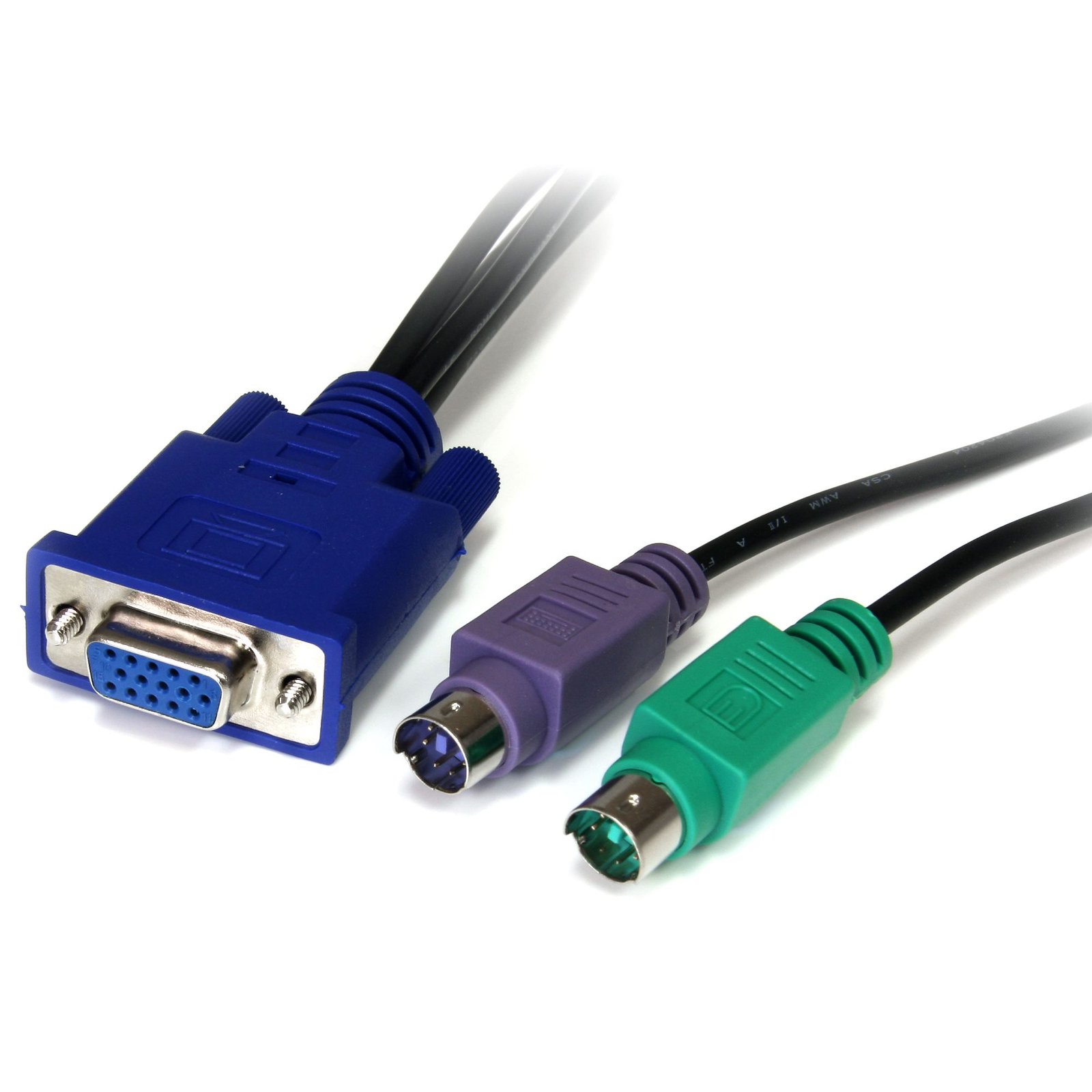 10 ft 3-in-1 Universal Ultra Thin PS/2 KVM Cable - Image 2