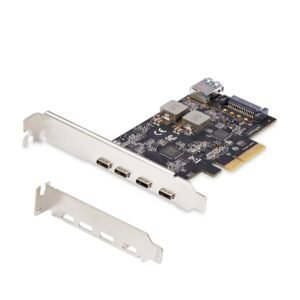5-Port USB PCIe Card, USB 3.2 10Gbps, PCI Express Card with 4x USB-C Ports, 1x USB-A Internal Port, USB PCIe Controller Card