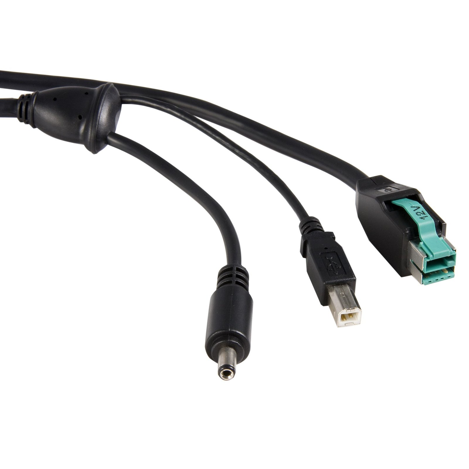6ft 12V to M Barrel+USB PoweredUSB Cable - Plus Power