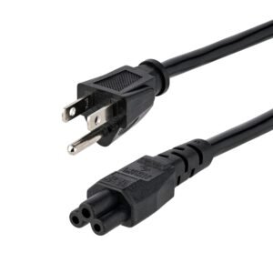 6ft (1.8m) Laptop Power Cord, NEMA 5-15P to C5 (Clover Leaf), 10A 125V, 18AWG, Laptop Replacement Cord, Printer Power Cable, Laptop Charger