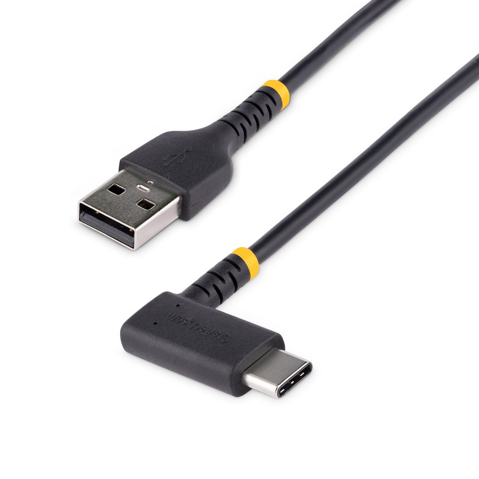 1ft (30cm) USB-A to USB-C Fast Charging Cable, Rugged, Right-Angled, Charge & Sync, 3A, USB 2.0, TPE Jacket and Aramid Fiber - USB Charging