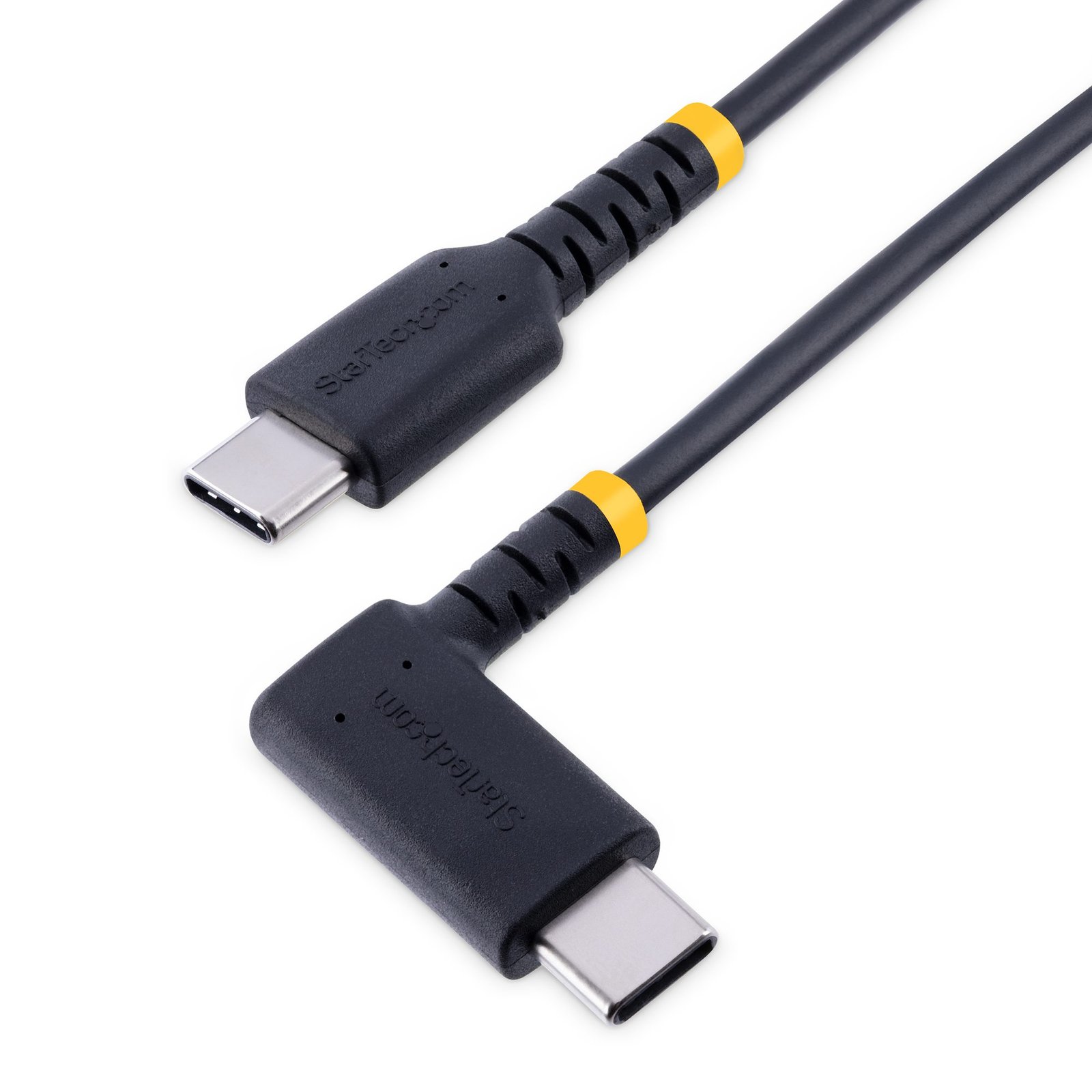 1ft (30cm) USB-C Fast Charging Cable, Rugged, Right-Angled, Charge & Sync, 60W (3A) PD, USB 2.0, TPE Jacket and Aramid Fiber - USB C