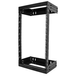 2-Post 18U Heavy-Duty Wall Mount Network Rack, 19" Open Frame Server Rack with Adjustable Depth, Wall Mount Data Rack for IT / AV / Patch