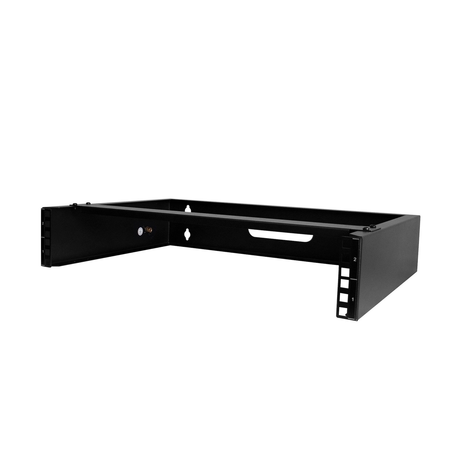 2U Wall Mount Network Rack - 14In. Deep (Low Profile) - 19" Patch Panel Bracket for Shallow Server, IT Equipment, Network Switches