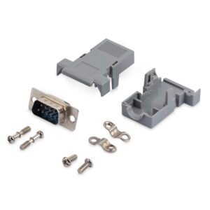 Assembled DB9 Male Solder D-SUB Connector with Plastic Backshell
