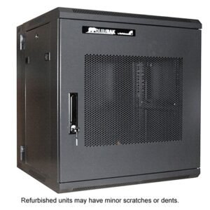 Refurbished 12U 19in Hinged Wall Mount Server Rack Cabinet w/ Steel Mesh Door