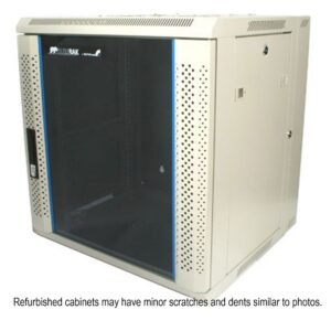 Refurbished 12U 19in Hinged Wall Mount Server Rack Cabinet w/ Vented Glass Door