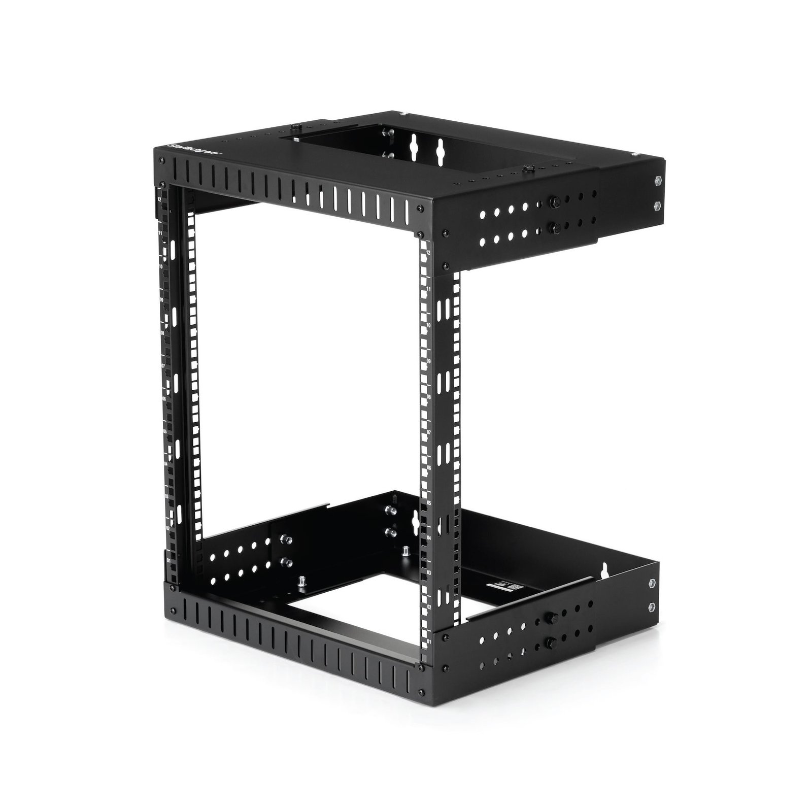 2-Post 12U Heavy-Duty Wall Mount Network Rack, 19" Open Frame Server Rack with Adjustable Depth, Wall Mount Data Rack for IT / AV / Patch