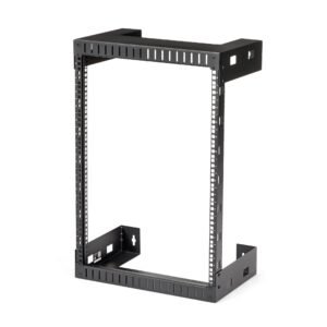 2-Post 15U Heavy-Duty Wall-Mount Network Rack, 19" Open Frame Server Rack, 12" Deep, Wall Mount Data Rack for IT / AV / Patch Panel /