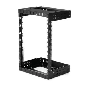 2-Post 15U Heavy-Duty Wall Mount Network Rack, 19" Open Frame Server Rack with Adjustable Depth, Wall Mount Data Rack for IT / AV / Patch