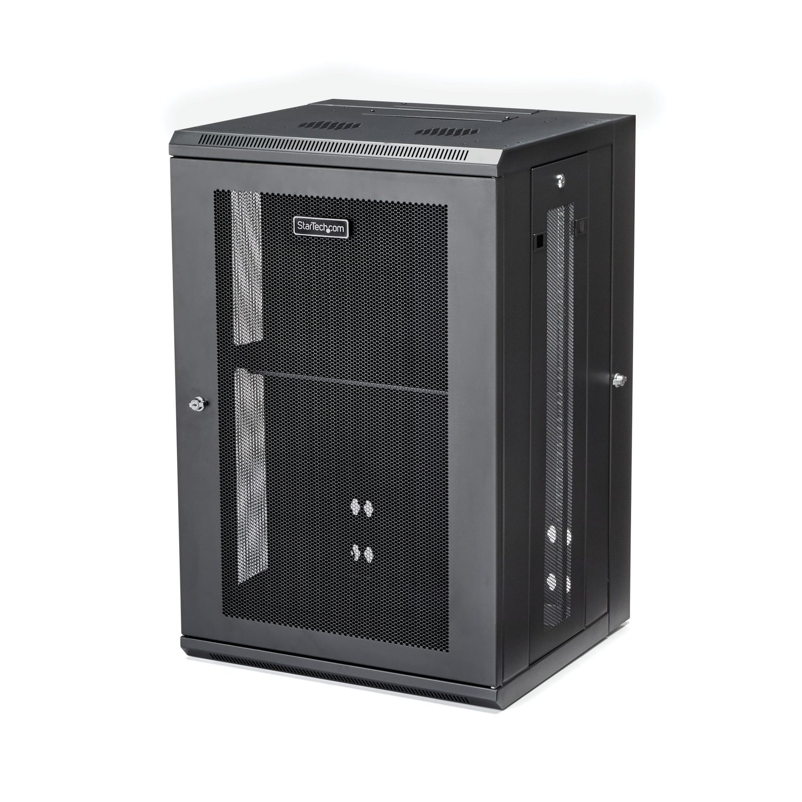 4-Post 18U Wall Mount Network Cabinet with 1U Shelf, 19" Hinged Wall-Mounted Server Rack for Data / AV / Electronics / Computer Equipment