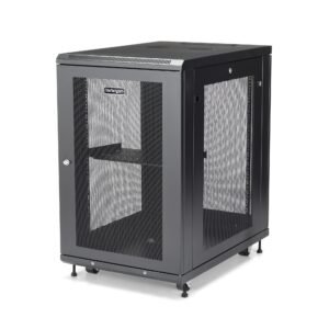 18U Enterprise-Grade Server Rack Cabinet Kit, 19in Enclosed 4-Post Rack with Shelf and Cable Management, 29in (75cm) Mounting Depth, 992lb