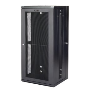 4-Post 26U Wall Mount Network Cabinet with 1U Shelf, 19" Hinged Wall-Mounted Server Rack for Data / AV / Electronics / Computer Equipment