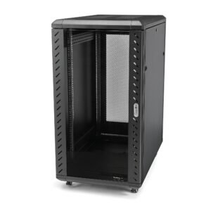 32U Enterprise-Grade Flat Pack Server Rack Cabinet, 19in Enclosed 4-Post Rack with 29in (75cm) Mounting Depth and 1764lb (800kg) Weight