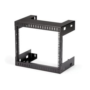 2-Post 8U Heavy-Duty Wall-Mount Network Rack, 19" Open Frame Server Rack, 12" Deep, Wall Mount Data Rack for IT / AV / Patch Panel /