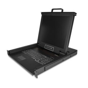 Rackmount KVM Console - Single Port VGA KVM with 17" LCD Monitor for Server Rack - Fully Featured Universal 1U LCD KVM Drawer w/Cables &