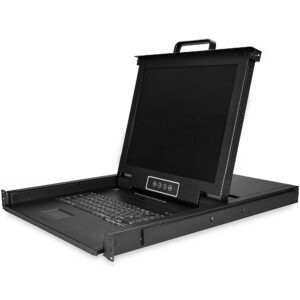 8 Port Rackmount KVM Console w/ 6ft Cables - Integrated KVM Switch w/ 17" LCD Monitor - Fully Featured 1U LCD KVM Drawer- OSD KVM - Durable