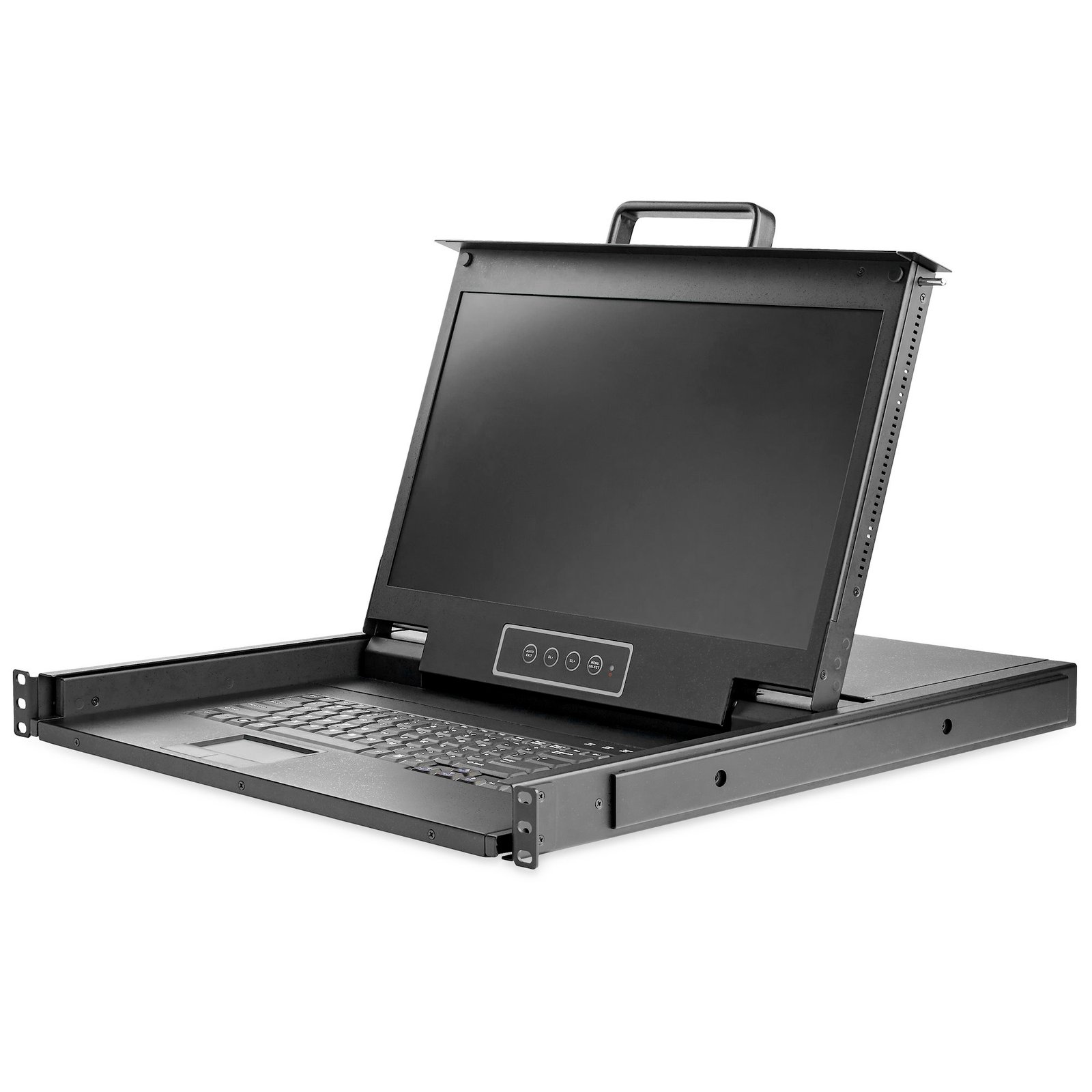 Rackmount KVM Console HD 1080p - Single Port VGA KVM with 17" LCD Monitor for Server Rack - Fully Featured 1U LCD KVM Drawer w/Cables &