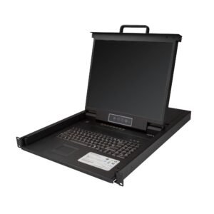 8 Port Rackmount KVM Console w/ 6ft Cables - Integrated KVM Switch w/ 19" LCD Monitor - Fully Featured 1U LCD KVM Drawer- OSD KVM - Durable
