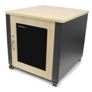 12U Rack Enclosure Server Cabinet - 21.5 in. Deep - Quiet - Wood Finish