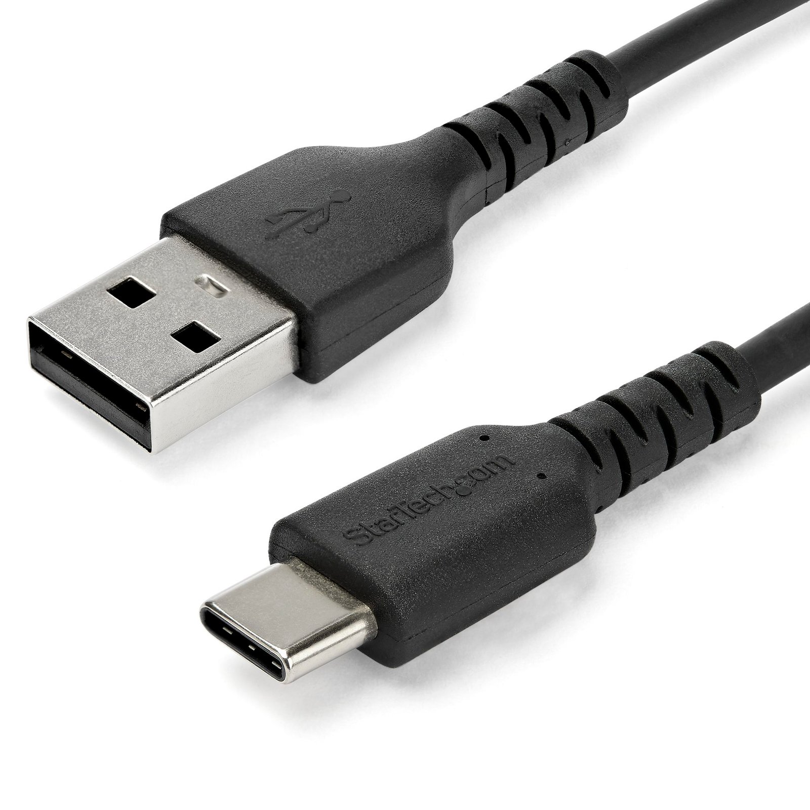 3ft (1m) USB-A to USB-C Fast Charging Cable, Rugged, Charge & Sync, 3A, USB 2.0, Black TPE Jacket and Aramid Fiber - USB Charging Cord