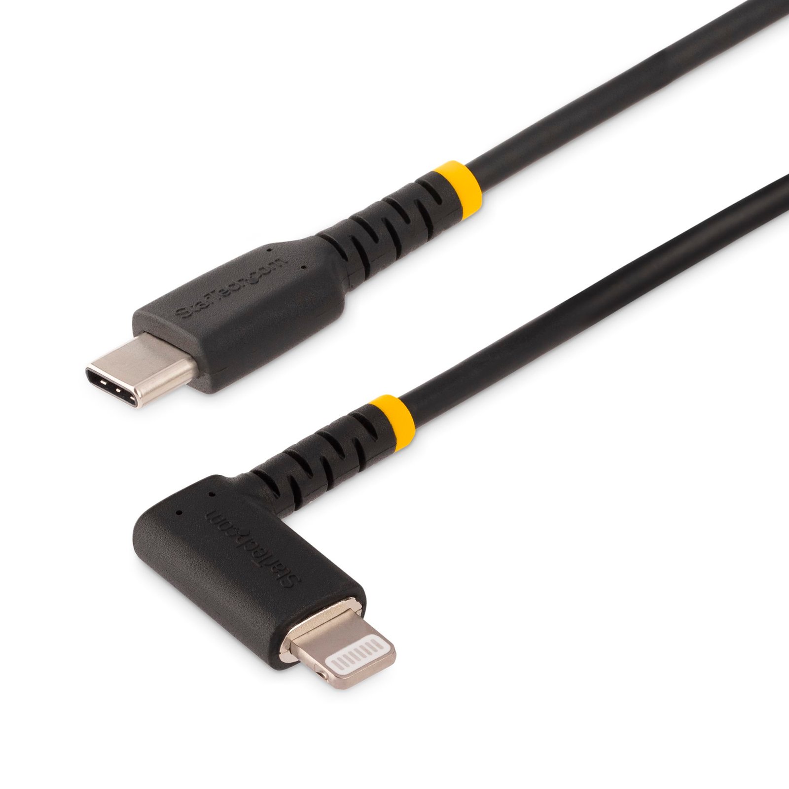 3ft (1m) Durable USB-C to Lightning Cable - Right-Angled Heavy Duty Aramid Fiber USB Type-C to Lightning Charging/Sync Cord - Apple MFi