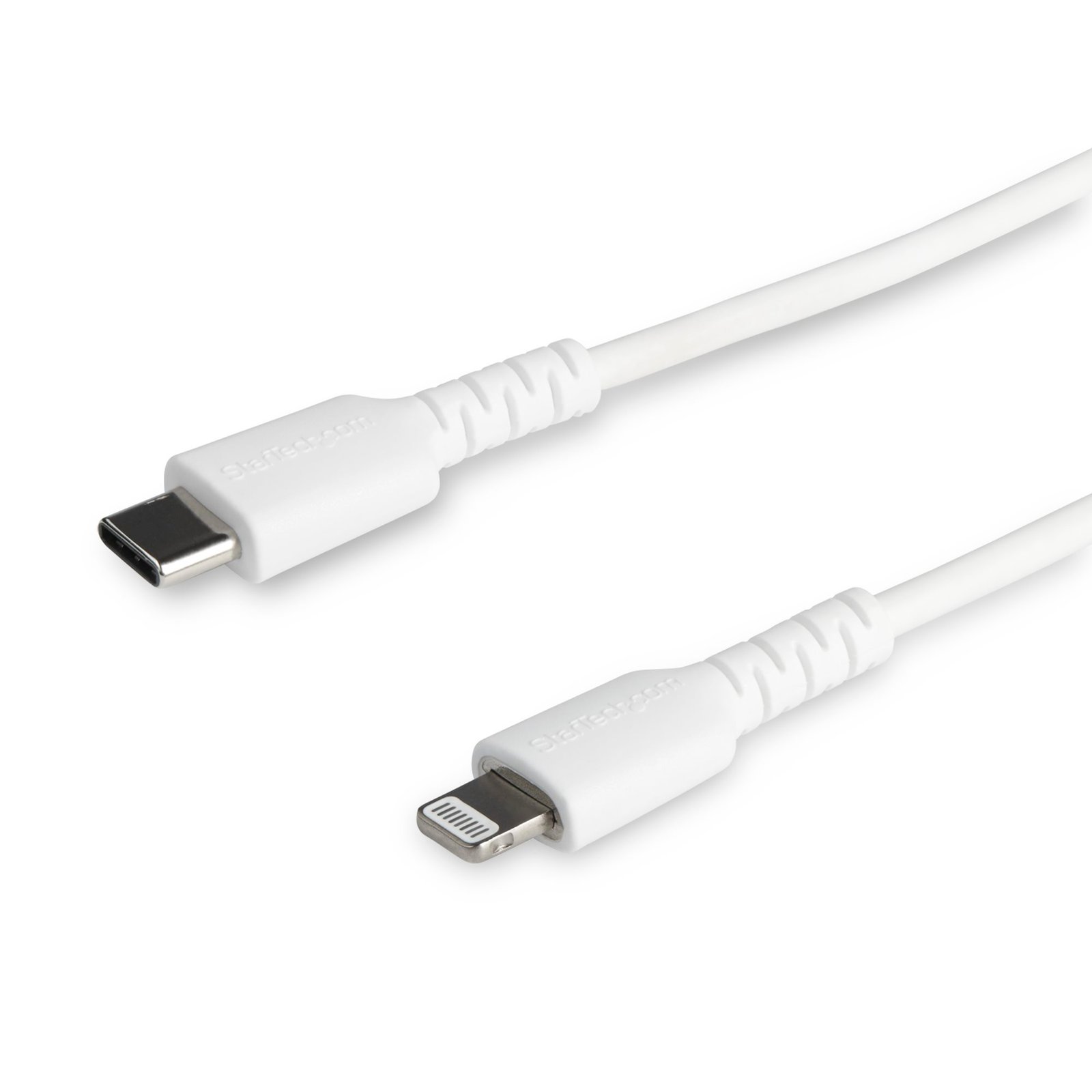 3 foot (1m) Durable White USB-C to Lightning Cable - Heavy Duty Rugged Aramid Fiber USB Type C to Lightning Charger/Sync Power Cord - Apple