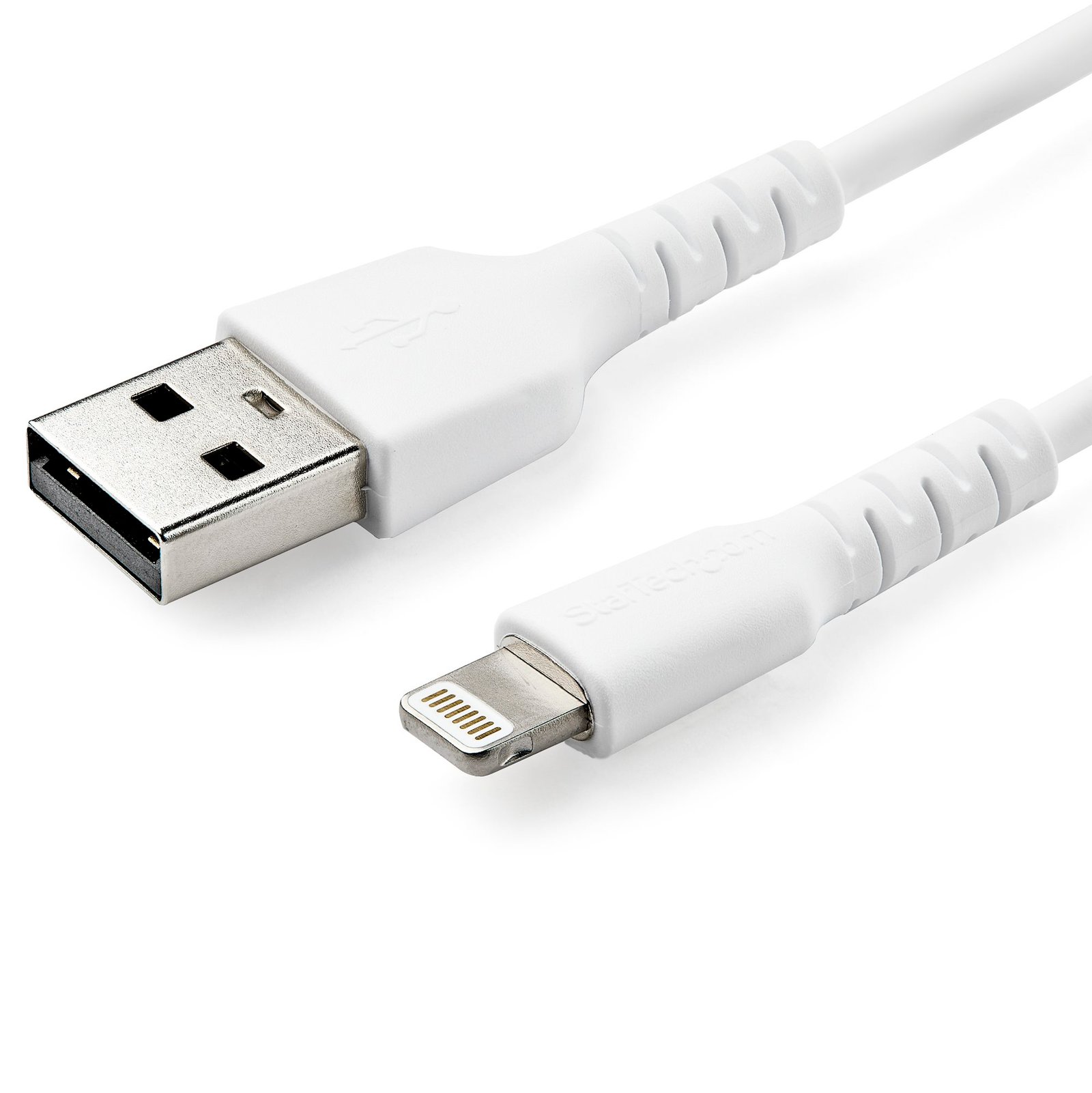 3 foot (1m) Durable White USB-A to Lightning Cable - Heavy Duty Rugged Aramid Fiber USB Type A to Lightning Charger/Sync Power Cord - Apple