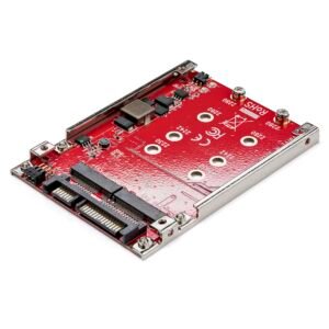 M.2 to SATA Adapter for M.2 SATA SSDs, Dual Slot M2 Drive Host Adapter/Converter with RAID Support, 2.5-Inch Drive Form Factor, TAA