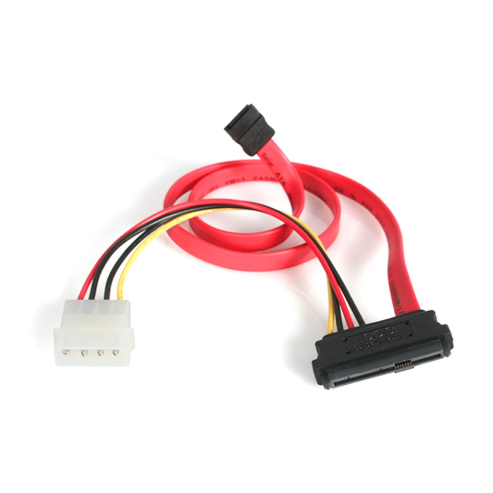 18in SAS 29 Pin to SATA Cable with LP4 Power