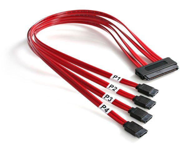 50cm Serial Attached SCSI SAS Cable - SFF-8484 to 4x SATA