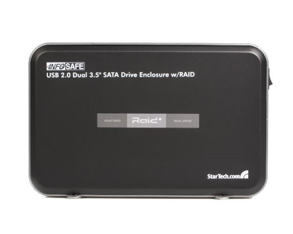 3.5in Black USB 2.0 to Dual SATA Hard Drive Enclosure with RAID
