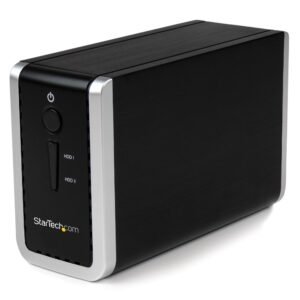 Dual Bay SATA External Hard Drive Enclosure - 2 Bay USB 3.0 RAID 3.5in HDD Enclosure