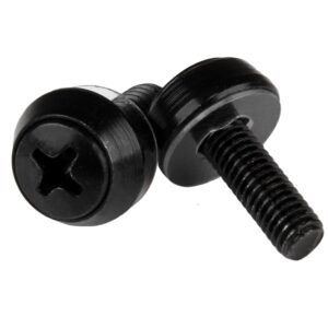 50-Pack M5 12mm Screws, Mounting Screws for 19" or 10" Server Racks, Cabinets and Enclosures, Black - TAA