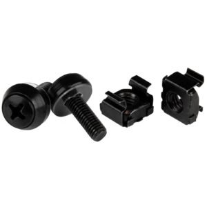 100-Pack M5 12mm Screws, Square Hole Cage Nuts and Installation Tool, Hardware Mounting Kit for 19" or 10" Server Racks, Cabinets and