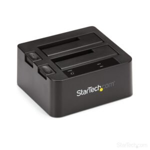 Dual-Bay USB 3.2 Gen 2 to SATA Hard Drive Docking Station, USB 10Gbps Hard Drive Dock, External 2.5/3.5" SATA I/II/III SSD/HDD Docking