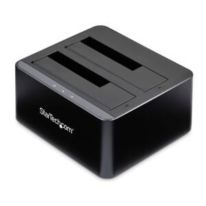 Dual-Bay USB 3.0 to SATA Hard Drive Docking Station, USB Hard Drive Dock, External 2.5/3.5" SATA I/II/III SSD/HDD Docking Station, Hot-Swap