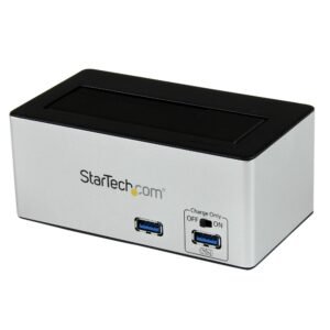 USB 3.0 SATA III Hard Drive Docking Station SSD / HDD with integrated Fast Charge USB Hub and UASP support for SATA 6 Gbps - Black