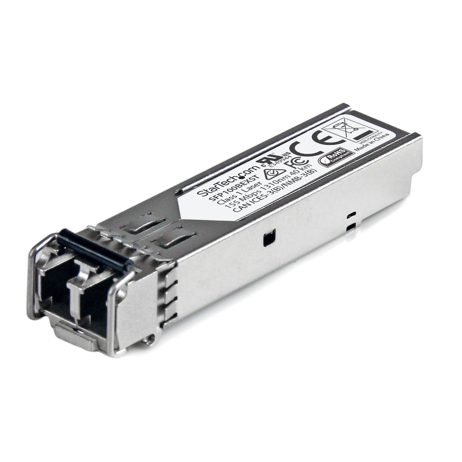 MSA Uncoded SFP Module - 100BASE-EX - 100MbE Single Mode Fiber (SMF) Optic Transceiver - 100Mb Ethernet SFP - LC 40km - 1310nm - DDM