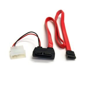 20in Right Angle Slimline SATA to SATA w/ LP4 Power Cable