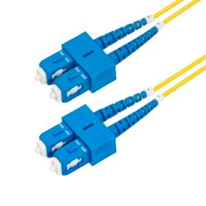 10m (32.8ft) SC to SC (UPC) OS2 Single Mode Duplex Fiber Optic Cable, 9/125µm, 40G/100G Zipcord, Bend Insensitive, Low Insertion Loss