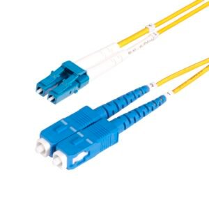 10m (32.8ft) LC to SC (UPC) OS2 Single Mode Duplex Fiber Optic Cable, 9/125µm, 100G, Bend Insensitive, Low Insertion Loss - LSZH Fiber